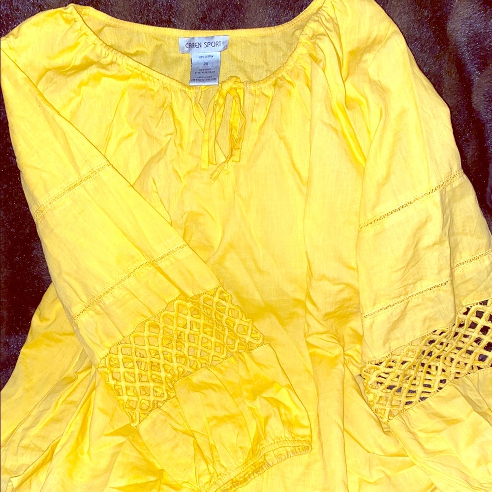 Yellow Blouse with arm design